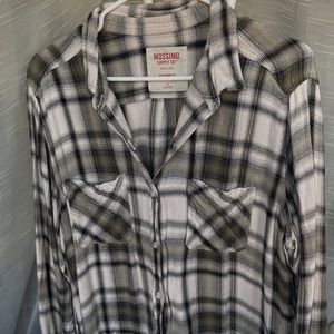 Mossimo Distressed Gray and Cream Flannel